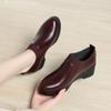 Women Comfortable Deep Mouth Soft Leather Shoes Flexible Loafers Women Spring Platform Wedges Shoes for Office Mom Work