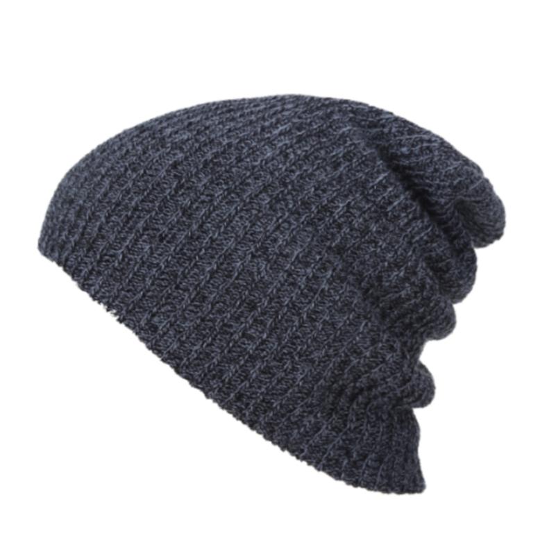 Casual Beanies Warm Stripes Knitted Femme Autumn Winter Unisex Caps