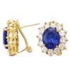 [R3765] - Gold Plated Earrings 'Victorina' White Sapphire Gold - 16x14 Mm