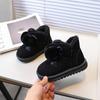 Cute Hairball Girl Snow Boots Soft Soled Fashion Children Causal Cotton Shoes Thickened Plush Versatile Kids Outdoor Ankle Boots
