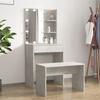 VidaXL Vanity Set with LED Cosmetic Table Makeup Dressing Table Jewelry Table Bedroom Concrete Grey 3114134