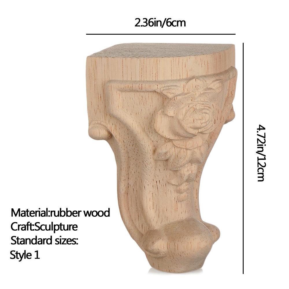 European Style Accessories Furniture Foot Legs Vintage Wood Carved Cabinet Seat Feets Home Decor