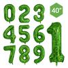 40Inch Green Mosaic Number Foil Balloon Kids Boys Game Theme Birthday Party Decoration Favors 0-9 Digital Balloon Supplies Gift