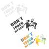 Funny Car Sticker "Don't Touch My Car!" - 3 Pack (Black, White, Laser)