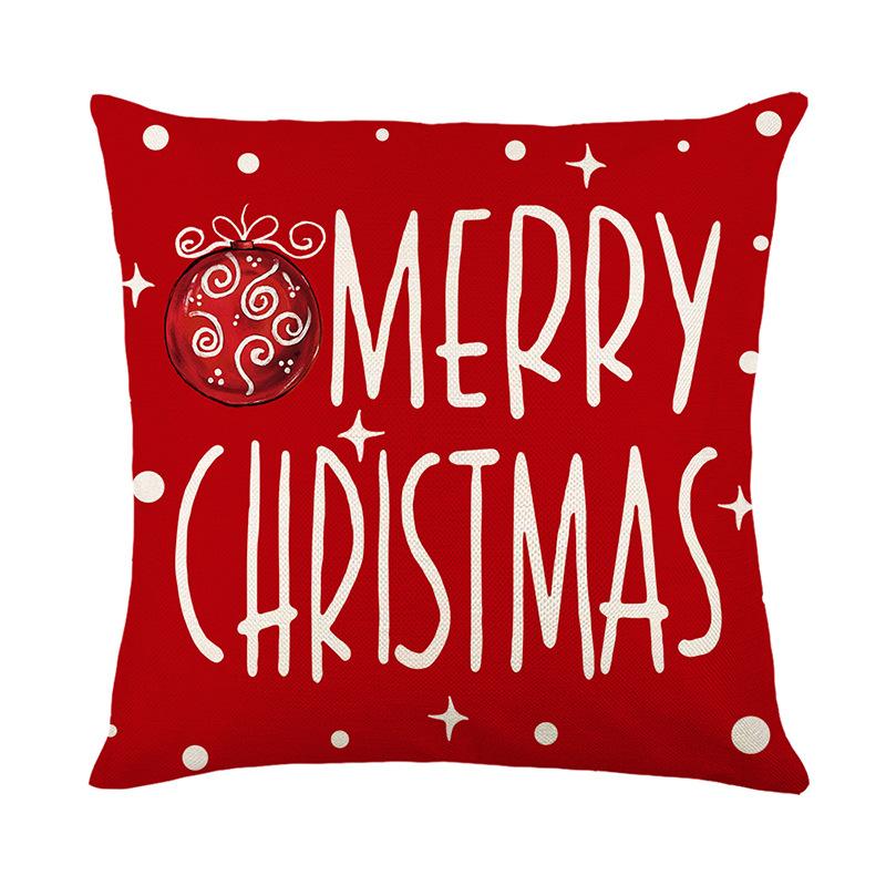 1pc Red Merry Christmas Cushion Cover Snowman Print Durable Cover 2025 New for Home Ornament Xmas New Year Christmas Decoration
