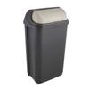 OKT 2053713 Poubelle Roll-Top 50 L En Graphite/crème, Plastique, 39 X 29,5 X 67,5 Cm