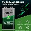 PALO 9V 6F22 300mAh Ni-mh Ni Mh Rechargeable Square Batteri For RC Helicopter Microphone Metal Detector 9 Volt Crown