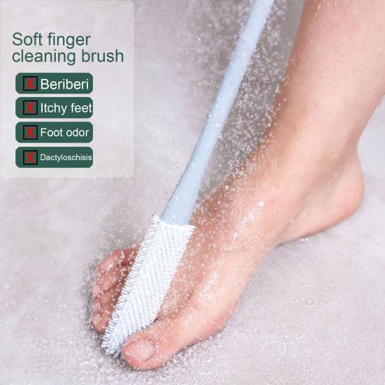 Foot Scrubber Brush Anti-Itch Exfoliating Brush Head Soft Bristles Long Handle Toe Cleaning Brush for Deep Cleaning Easy To Use And Clean Foot