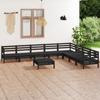 Day and Night - Day and Night Garden Furniture Set 9 Pieces Solid Black Pine Wood