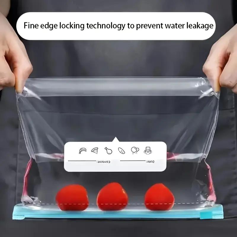 10pcs Reusable Leak-Proof Freezer Bags with Zipper Lock - Keeps Food Fresh, Ideal for Kitchen Organization