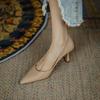 Women's Luxury High Heels 2025 New Spring and Autumn Shallow Mouth Soft Surface Work Shoes Pointed Thin Heel Sexy High Heels