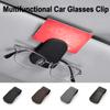 Car Sunglasses Holder Clip Universal Sun Visor Glasses Box Ticket Holder Stand Pen Case Multi-Function Storage Car Accessories