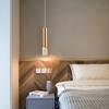 Bedroom Bedside Pendant Light, Modern Minimalist Cylindrical Minimalist Electroplated Long Line Pendant Light