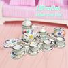15 Piece Miniature Dollhouse Dinnerware Porcelain Tea Set Tableware Cup Plate