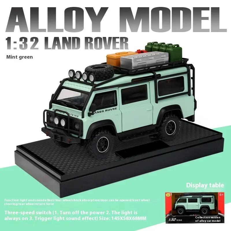 1/32 Land Rover Defender Van Off Road Alloy Diecast Car Model Children's Toys Birthday Gifts Sound and Light Boyfriend Choice