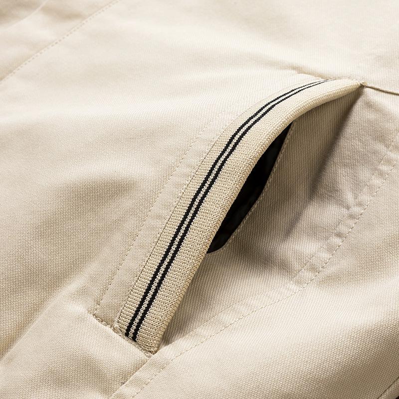 Spring Autumn Men Cotton Jacket Stand Collar Solid Male Fashion Casual Windbreaker Bomber Jacket Coat Outwear