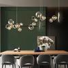 LED Modern Chandelier for Living Dining Room Ring Lights Clear Glass Bubble Ceiling Pendant Lamps Nordic Designer Hall Parlor