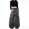 Women's Large Pocket Curved Wide Leg Camouflage Cool Girl Street Straight Bottoms Female Summer Unisex Loose Trousers