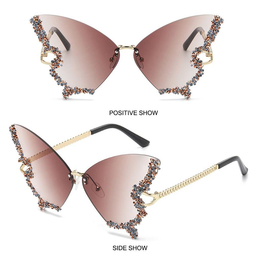 Eyewear Diamond Ladies Shades Bling Sun Glasses Butterfly Sunglasses Purple Sunglasses for Women