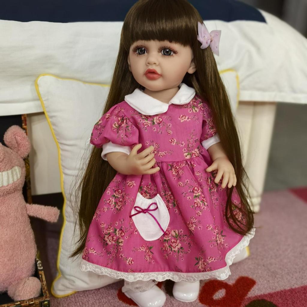 Realistic Reborn Baby Dolls Girl 55 Cm Full Silicone Vinyl Lifelike Princess Baby Newborn Doll DIY Kids Playmates Toy Birthday Christmas Gift
