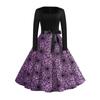 Women's Casual Fashion Halloween Print Vintage Long Sleeve Dress