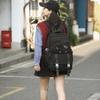 Large Capacity Schoolbag Women's Solid Color Backpack Outdoor Travel Multi-Pocket Backpack