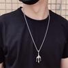 Titanium Steel Trident Pendant Necklace, Trendy Male Dominance, Hip-hop Minimalist Pendant Accessory