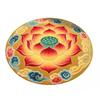 Yousheng Lotus Flower Floor Mat Round Living Room Rug Lotus Pattern Carpet with Non-Slip Backing for Home Office Bedroom Kitchen