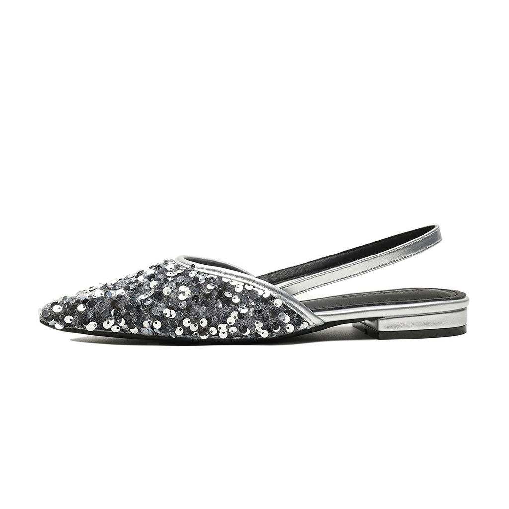 Slippers Women's Summer Shoes Sequined Pointy Flats