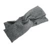 VINGTAINE Ribbed Turban Cross Hair Hairband, Headband, Accessory, Simple, Wide, Gray, HB-50-GY