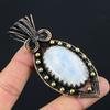 Moonstone Gemstone Pure Copper Wire Wrapped Handmade Pendant Jewelry