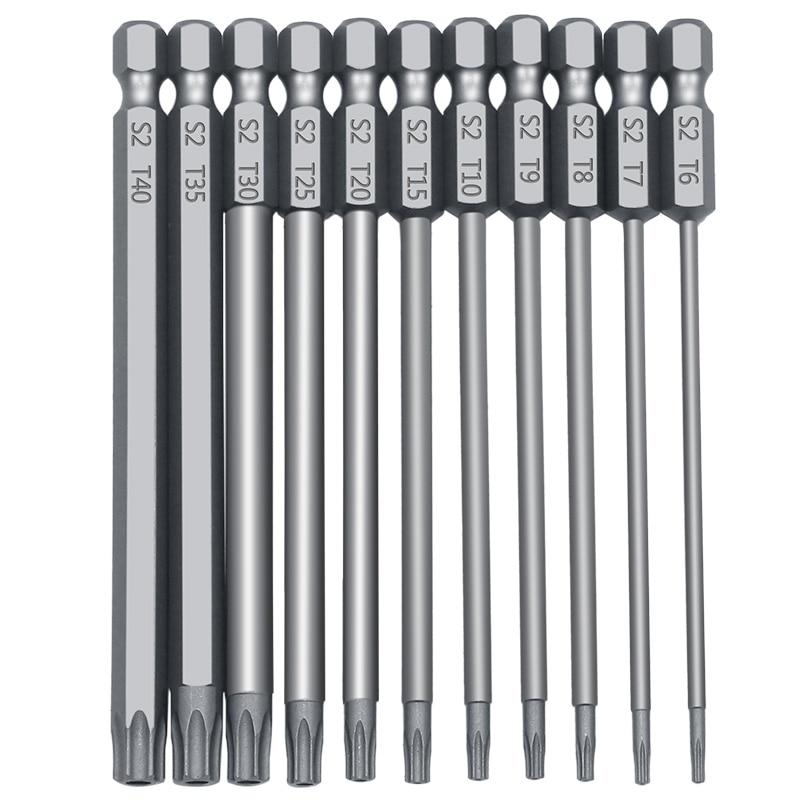 11pcs 12pcs Security Bit Set Tamper Proof Screwdriver Drill Bit Screw Driver Bits Torx Flat Head 1/4" Hex Driver Bits