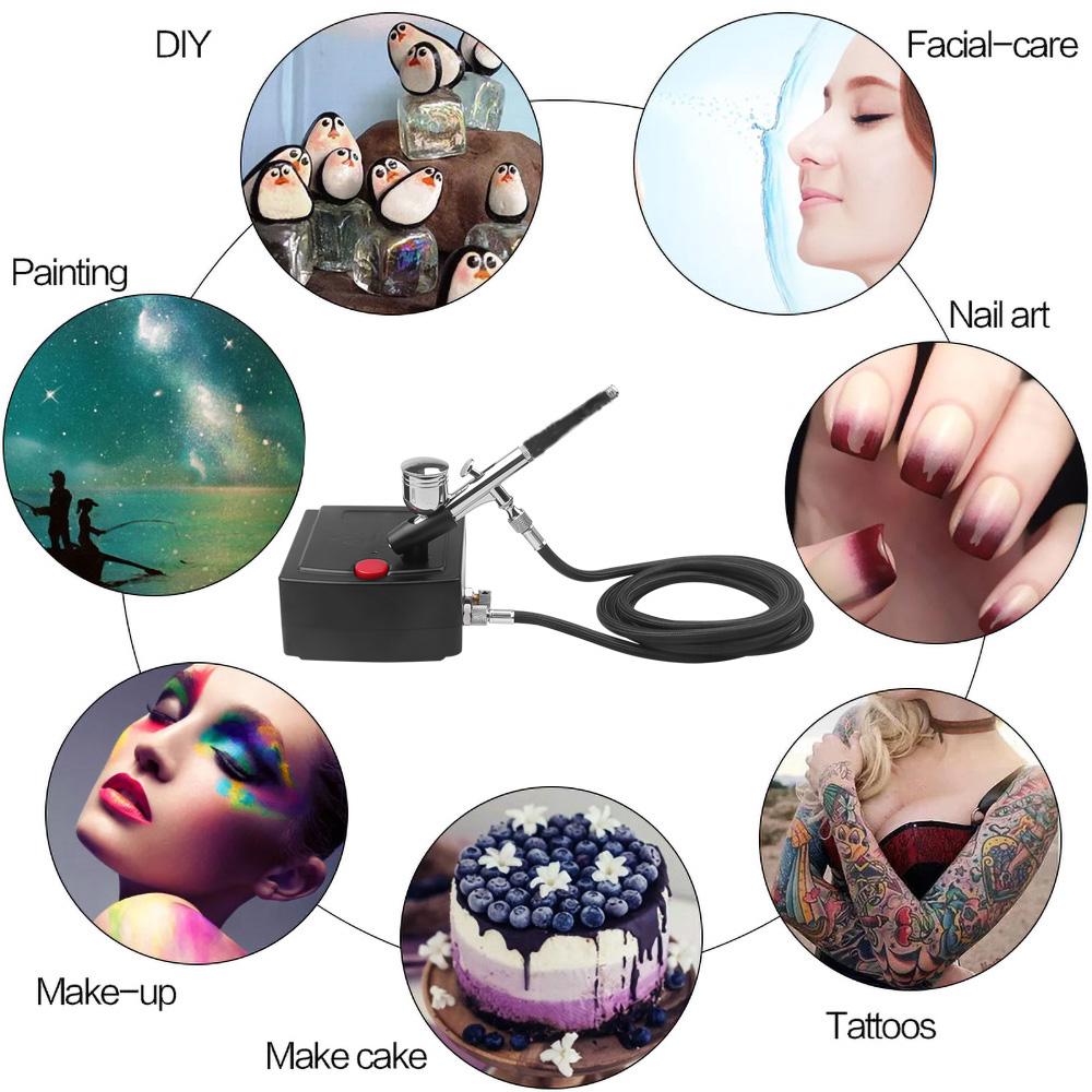 0.3mm Dual Action Airbrush Multifunction Air Brush Set Spray Gun for Artistic Nail Body Tattoos Spray