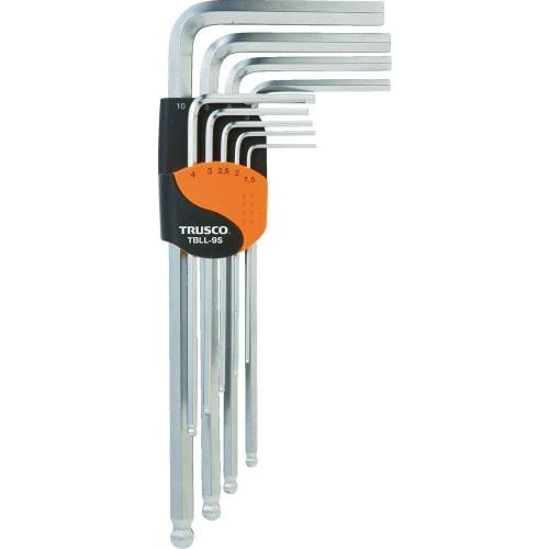 TRUSCO Long Ball Point Hex Wrench Set (Long Type) Set of 9 TBLL-9S