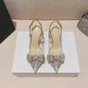 2023 Spring/Summer Crystal Clear Stiletto Heels with Rhinestone Bow - Champagne Bridal Shoes