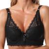 36-46 Plus Size Women Ultrathin Bra Underwire Push-Ups Lace Bras Brassiere Larger Breast Solid Color 3/4 Big Cup