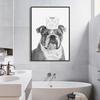Bathroom Bunny Cat Dog Roll Paper Wall Art Canvas Painting Kids Room Decor Toilet Animal Poster Print Fashion Black White Murals