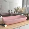 VidaXL Luxury Rectangular Washbasin Countertop Basin Toilet Hand Wash Basin Bathroom Cosmetic Room Home Pink Matte 146955