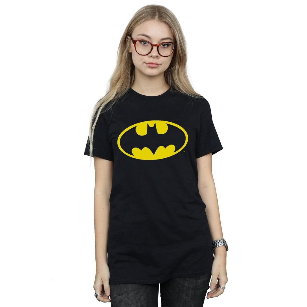 DC Comics Womens/Ladies Batman Logo Cotton Boyfriend T-Shirt