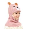 2020New Baby Girl Winter Hat Warm Bear Skullies Beanies Knitted Cap Kids Balaclava Mask Hats