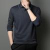 Autumn Long-sleeved T-shirt Men's Shirt Collar Thin Fake Two-piece Top Middle-aged Dad Knitted Bottoming Shirt