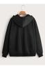Women's Style Big Size Sweatshirt Zippered Hooded Oversize Sweatshirt