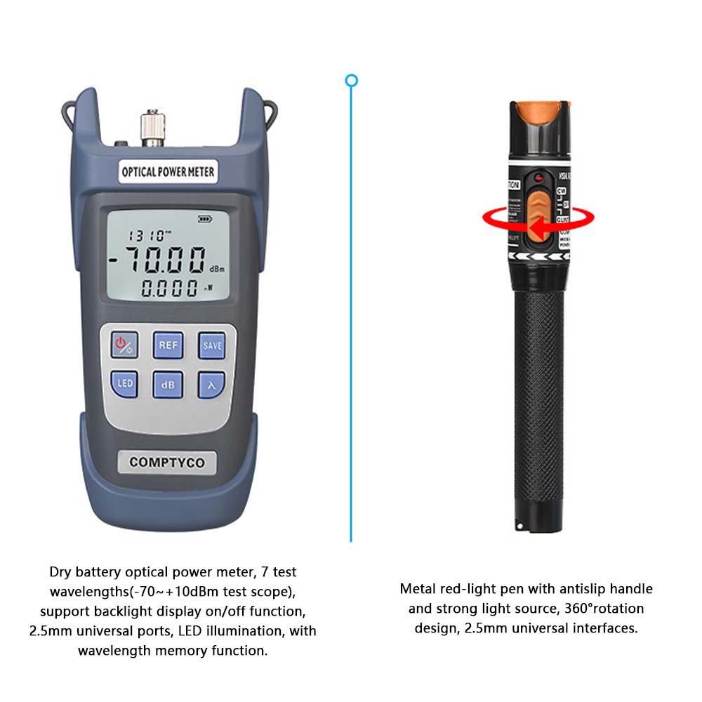 FTTH Fiber Optic Cold Shut Tool Kit Multifunctional Fiber Splicer Optical Power Meter