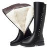 Women's Boots Cowhide Genuine Leather Women Winter Boots Large Size Wool Warm Female Knight Boots