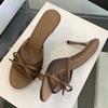Summer Butterfly-knot Woman Slippers Elegance Stripper Thin Low Heels Ladies Mules Slides Shoes Zapatos De Mujer