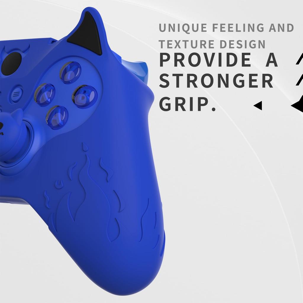 PlayVital Cute Demon Silicone Cover for Xbox Elite Wireless Controller Series 2, Includes Thumb Grip Caps (Blue)