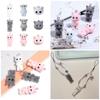 Cute Cat/Bear Pendant Cartoon Animal Pendant Keyrings Fashionable Flocking Key Rings Jewelry for Backpacks and Phone
