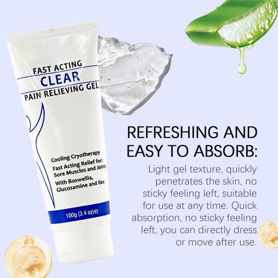1/2Pcs 100G Joint Care Cream Sports Soothing Cooling Gel with Menthol Frankincense Fast Acting Absorbing Men Women Body Pain Relieving Gel