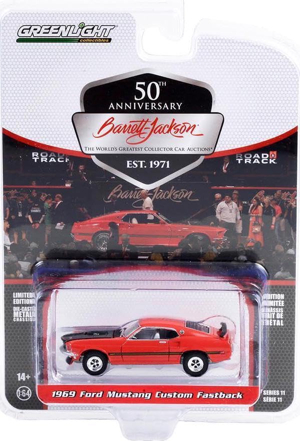 Greenlight Scale Ford Mustang Fastback 1969 Red Diecast Model Car 1/64 [Used]