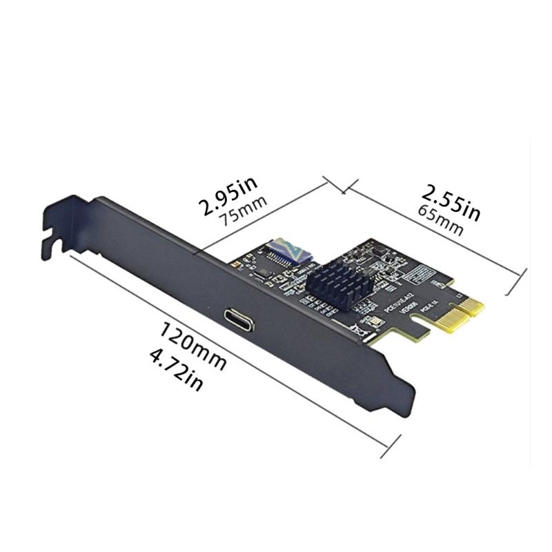 USB Type C PCIExpress Card, 10Gbps Data Transfer Speed, ASM3142 Chip, PCIE X1 To Type C Adapter Desktop Adapter